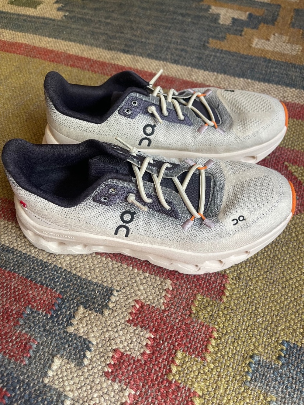 On Running White, Navy and Orange Women's Performance Sneakers